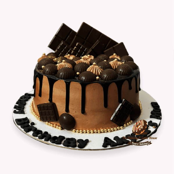 Chocolate Overloaded cake with simple Chocolate design