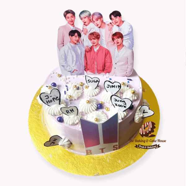 Greeting Cake with BTS fan design