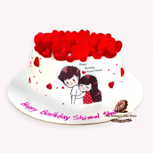 Valentines Cake with cartoon