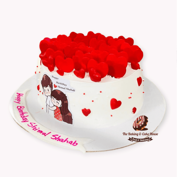 Valentines Cake with cartoon