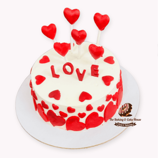 Valentines theme cake with heart