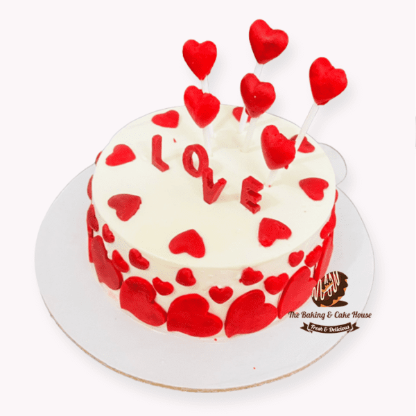 Valentines theme cake with heart